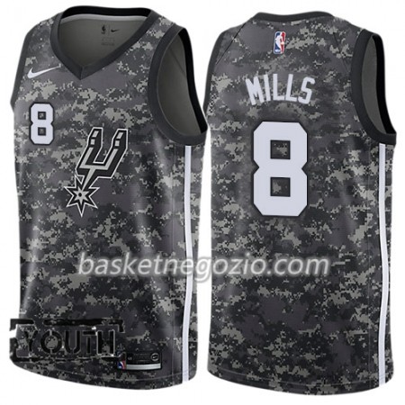 Canotte Bambino San Antonio Spurs Patty Mills 8 Nike City Edition Nero Swingman